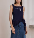 Professional Navy Blue Knit Sweater