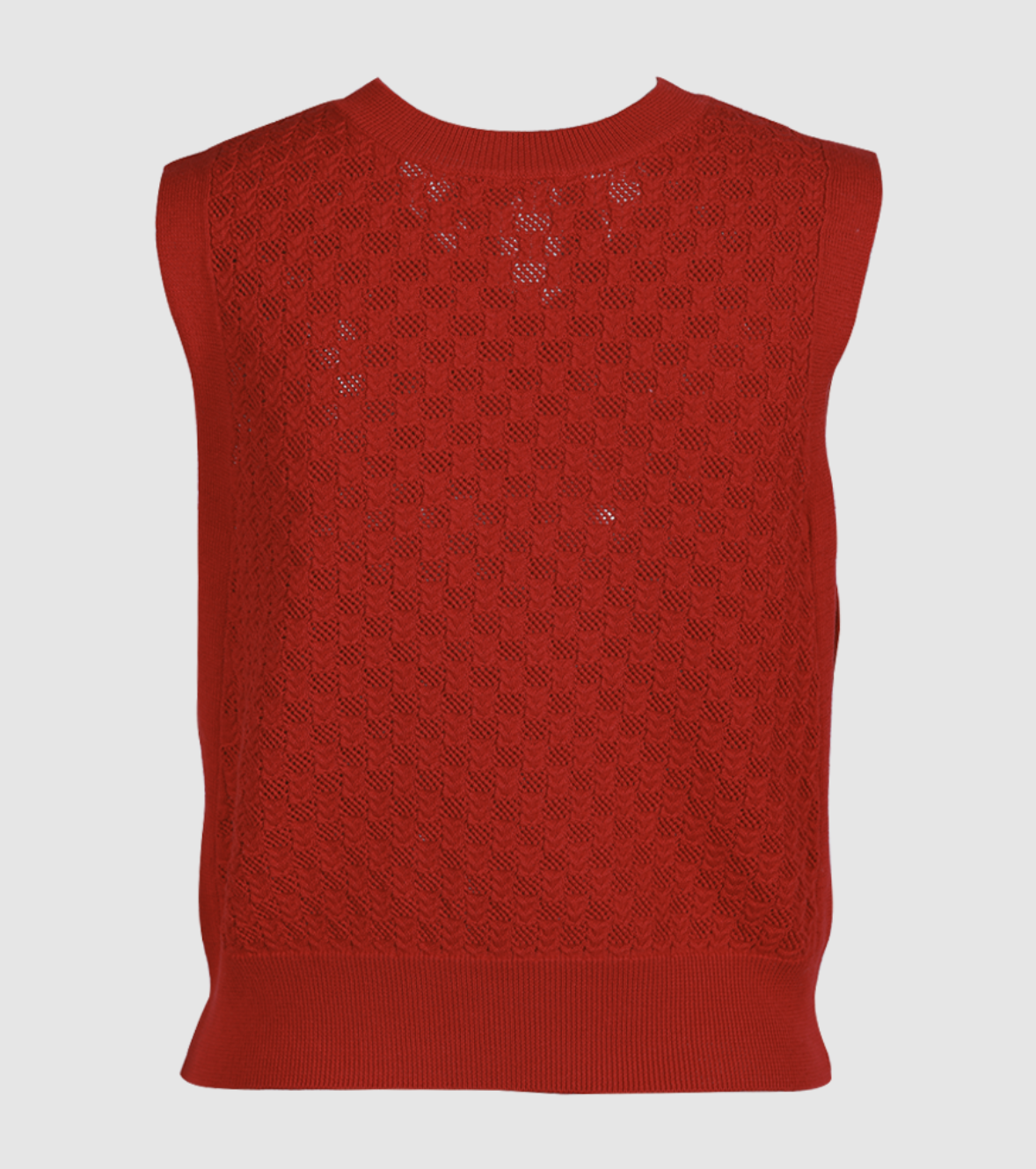 Casual Crochet Knit Crew Neck Sweater