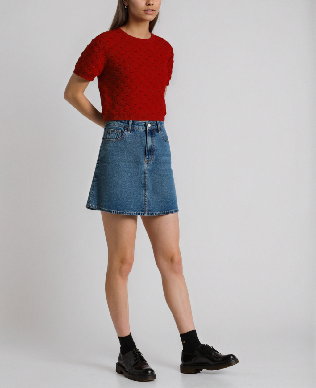 Modern Korean-Style Crew Neck Fashion Top